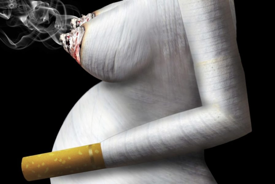 Иллюстрация тела курящей женщины